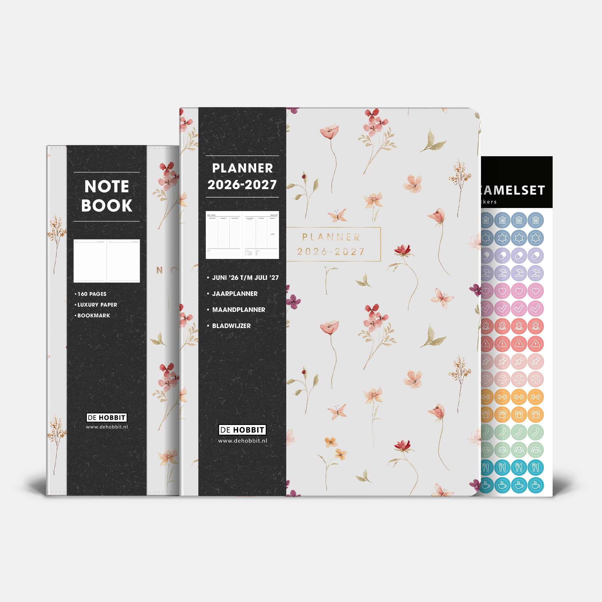 WEEKPLANNER BUNDEL 2026-2027 ±A4 WASHED KRAFT BLOEMETJES