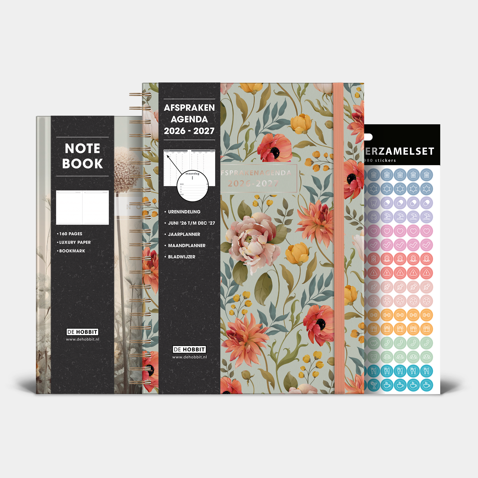 AFSPRAKENAGENDA BUNDEL 2026-2027 A4 VINTAGE BLOEMEN