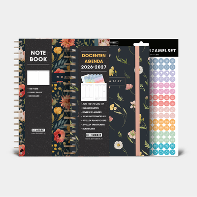 DOCENTENAGENDA BUNDEL 2026-2027 A5 AQUAREL WILDE BLOEMETJES