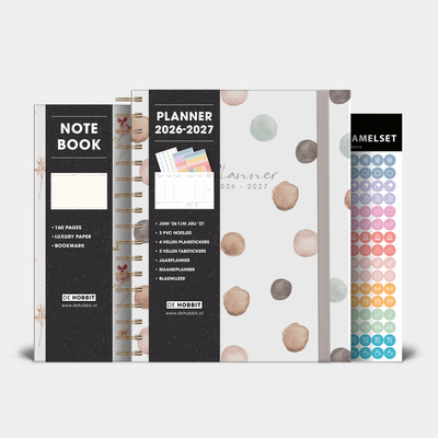 LUXE WEEKPLANNER BUNDEL 2026-2027 A5+ WATERVERF STIPPEN