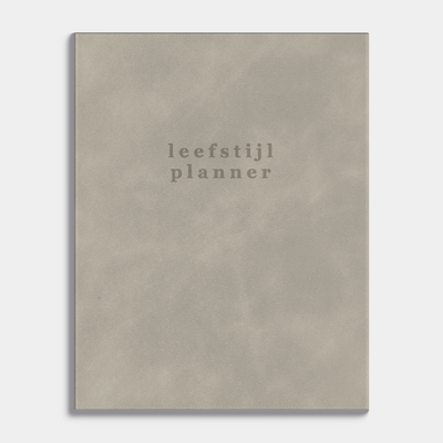 leefstijl planner 2026 met flexibele suèdelook coverafwerking – vooraanzicht.