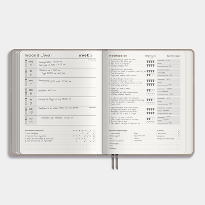 LEEFSTIJLPLANNER UNDATED A5+ SUEDELOOK