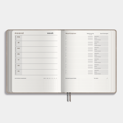 LEEFSTIJLPLANNER UNDATED A5+ SUEDELOOK