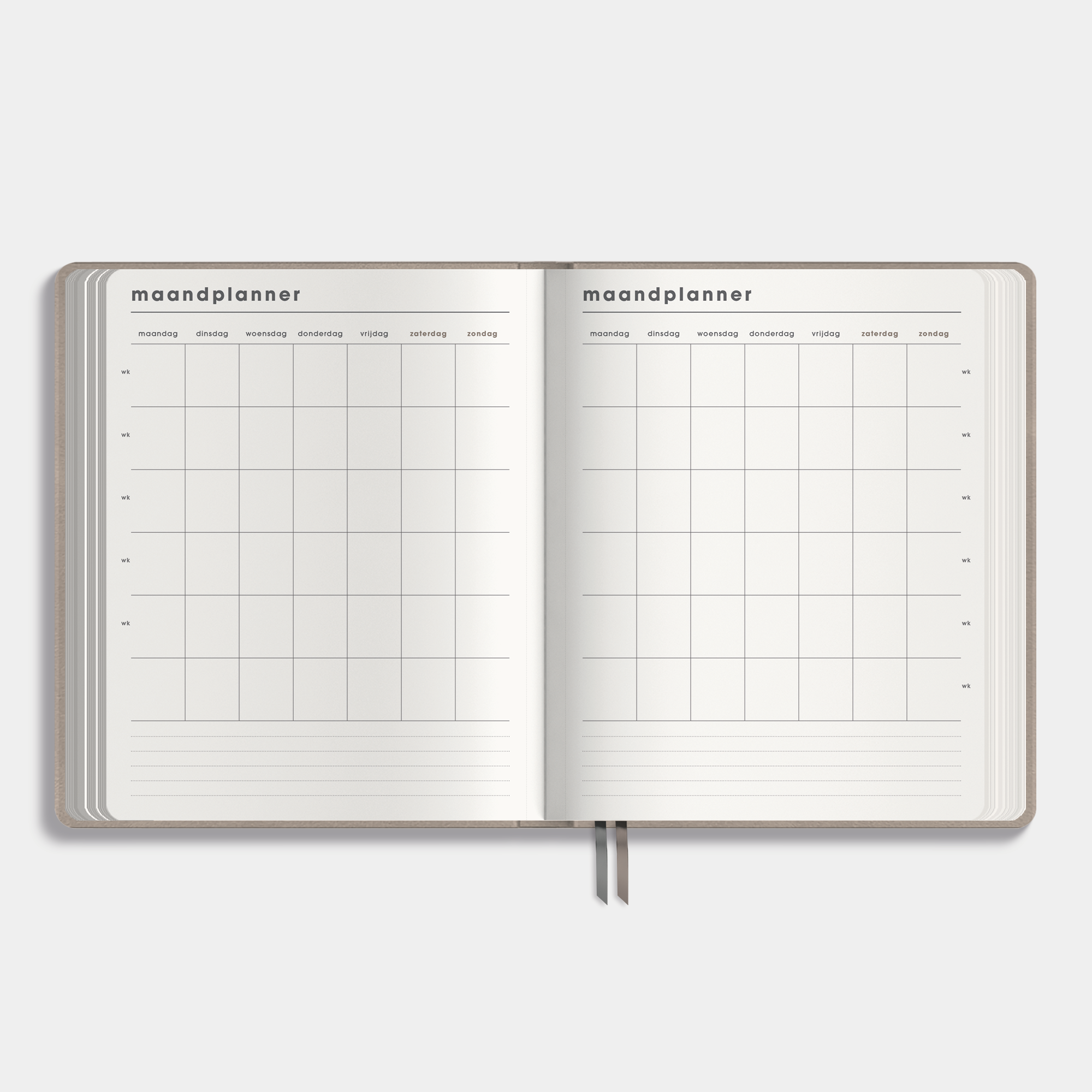 LEEFSTIJLPLANNER UNDATED A5+ SUEDELOOK