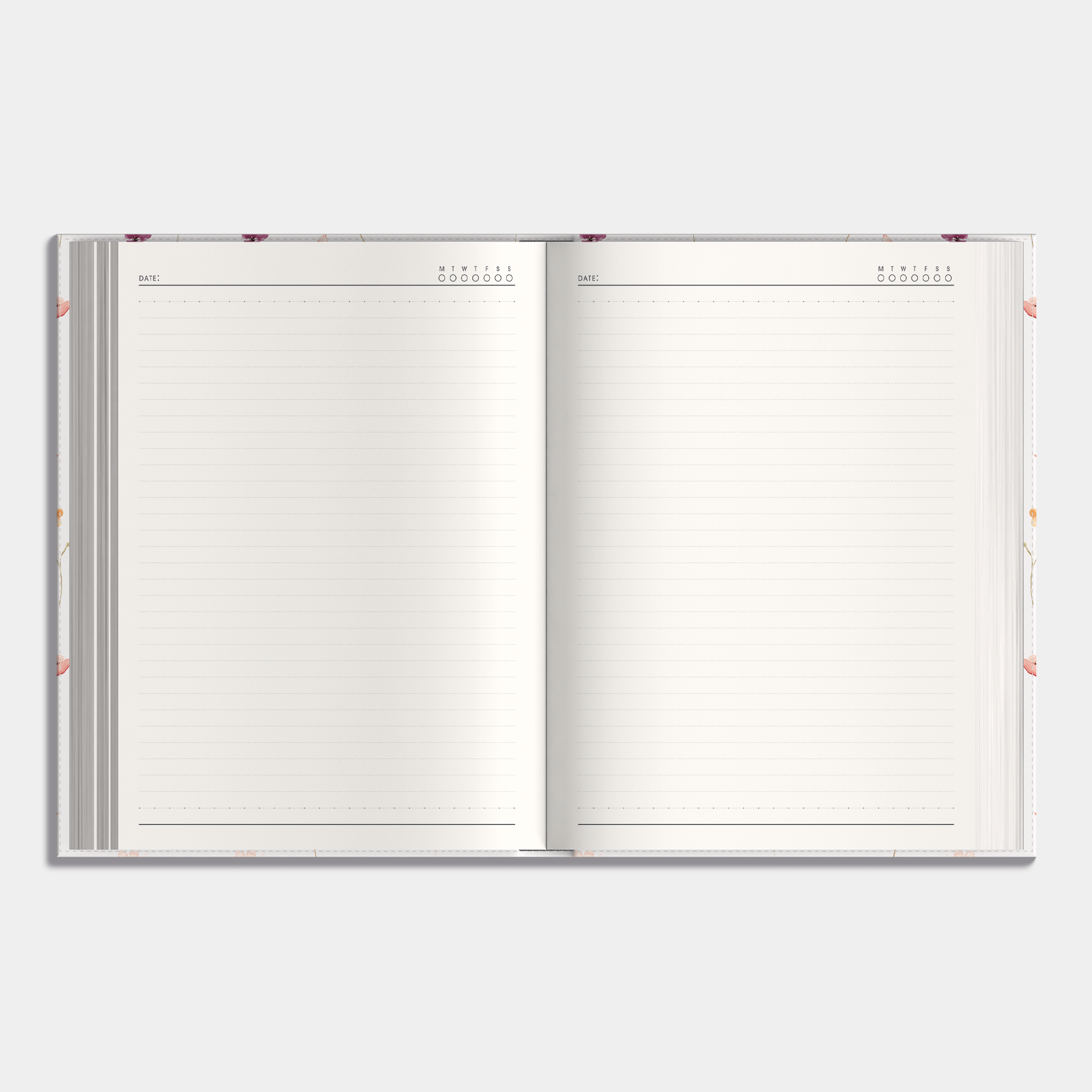 NOTITIEBOEK A5+ WASHED KRAFT AQUAREL BLOEMETJES