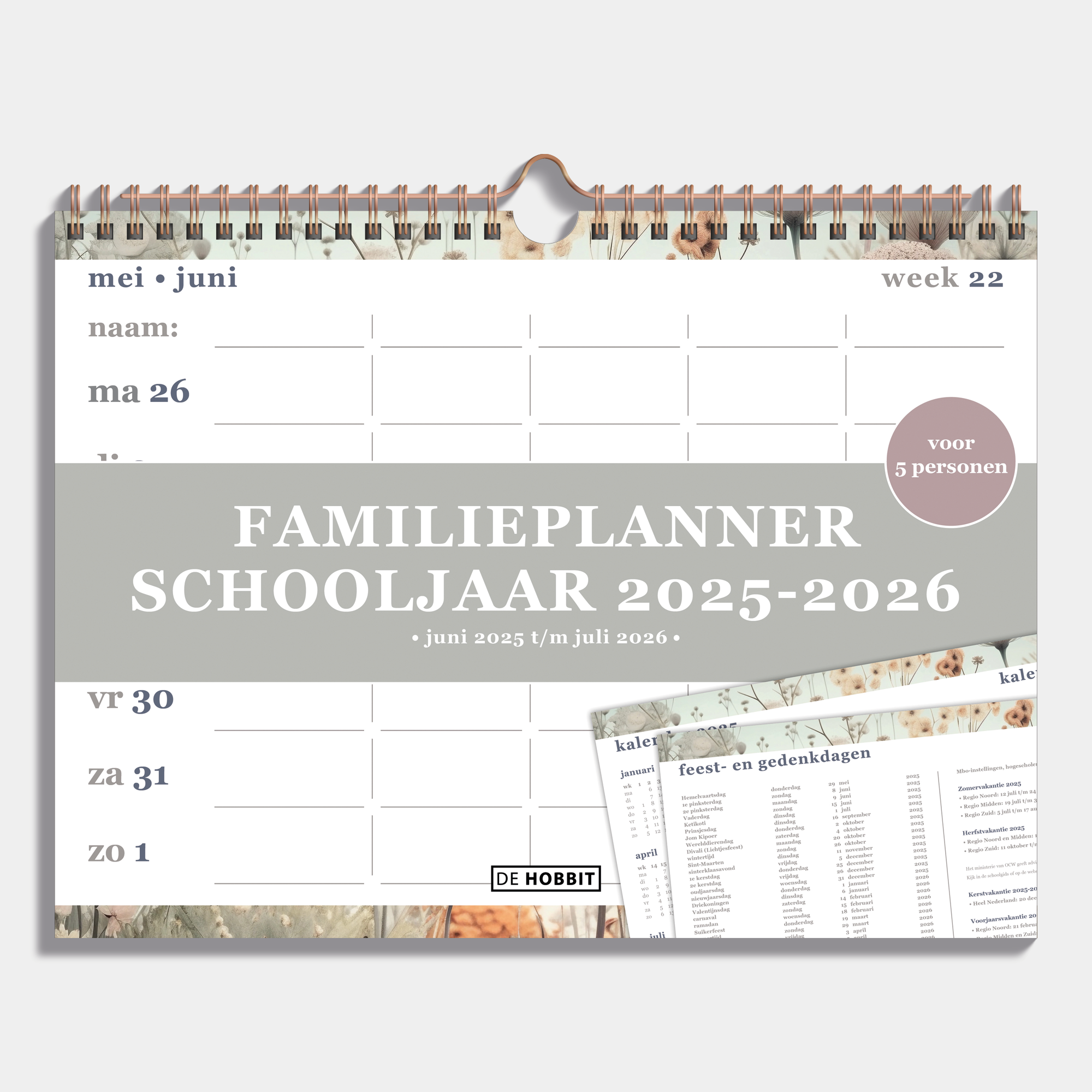 FAMILIEPLANNER 2025-2026 A4+ VELDBLOEMEN