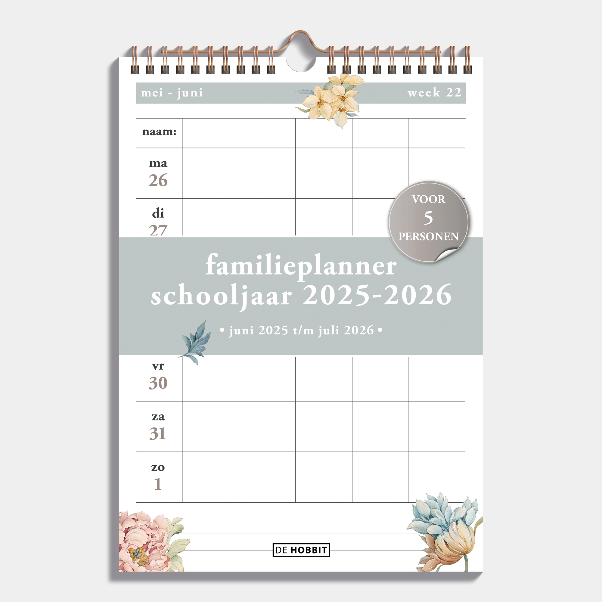 FAMILIEPLANNER 2025-2026 A4 VINTAGE BLOEM