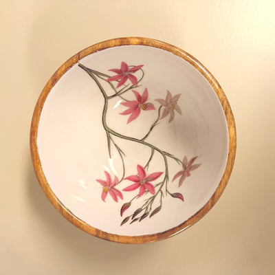 MANGO HOUTEN SCHAAL MET STER BLOEMEN 15Ø