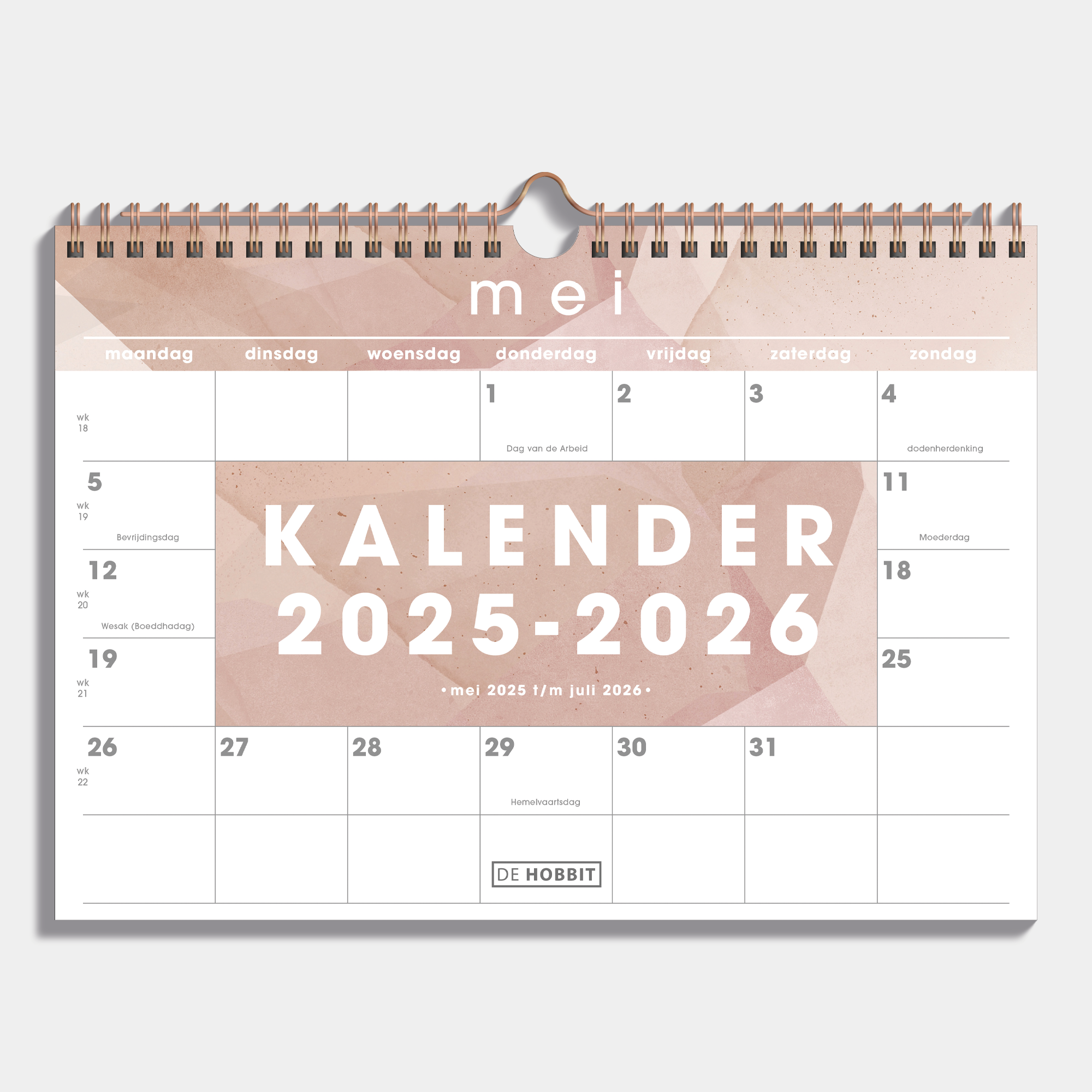 MAANDKALENDER SCHOOLJAAR 2025-2026 A4 ABSTRACT OUDROZE