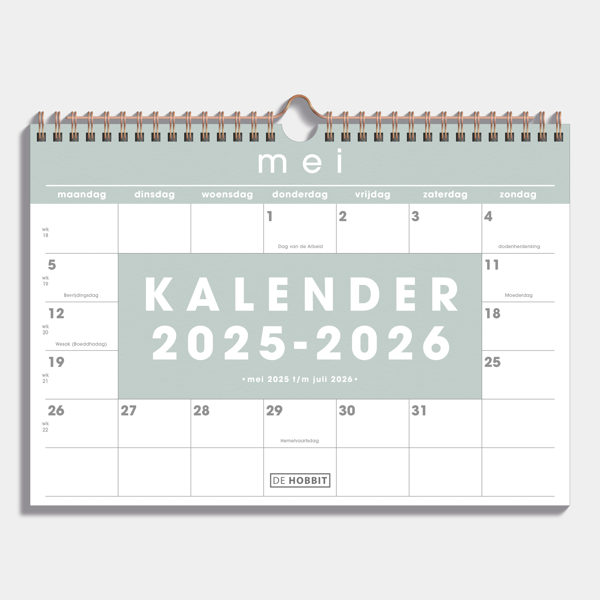 MAANDKALENDER SCHOOLJAAR 2025-2026 A4 GRIJSGROEN