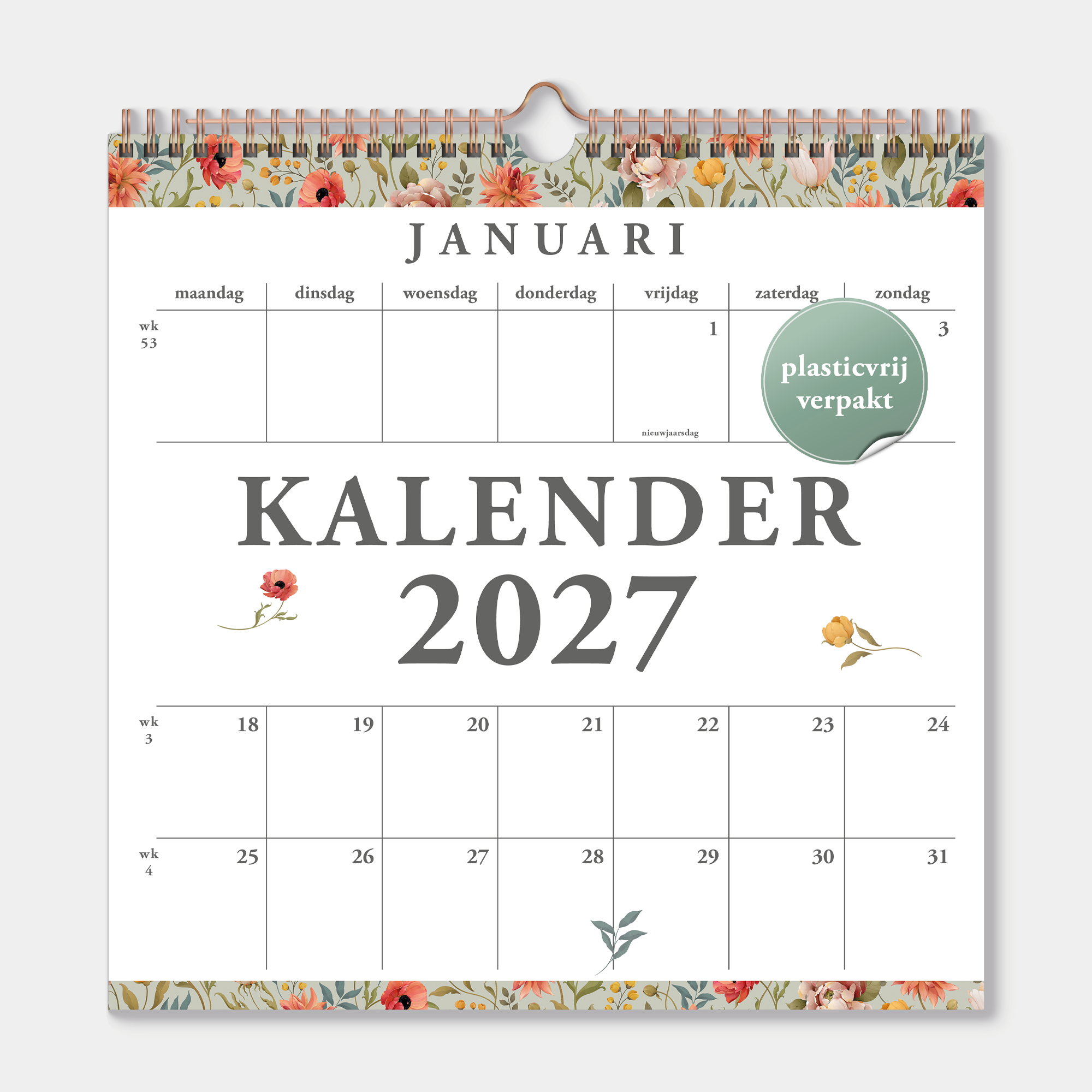 JAARKALENDER 2027 VINTAGE BLOEM