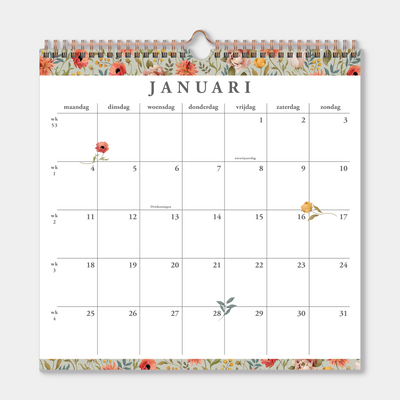 JAARKALENDER 2027 VINTAGE BLOEM