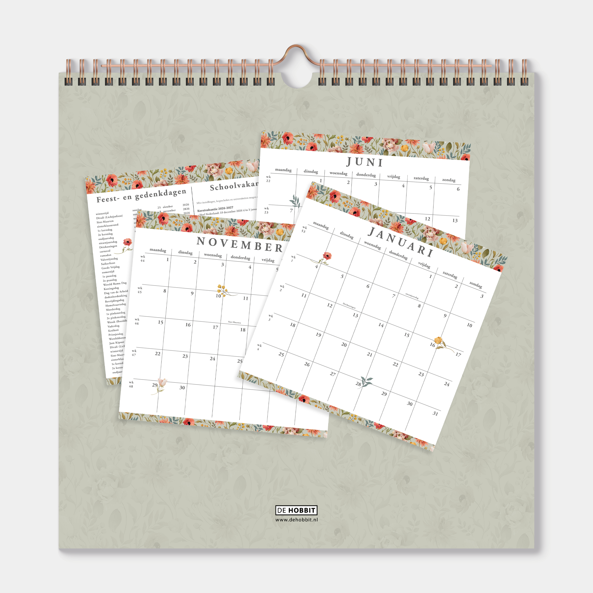 JAARKALENDER 2027 VINTAGE BLOEM