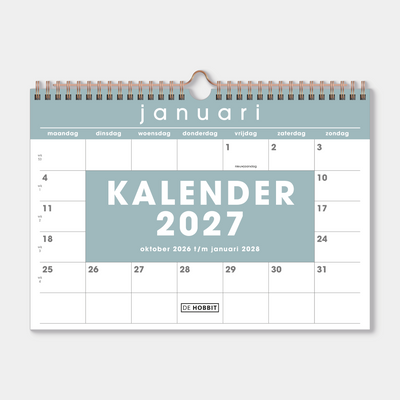 MAANDKALENDER 2027 A4 GRIJSGROEN