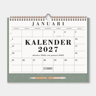 MAANDKALENDER 2027 A4+ GROEN