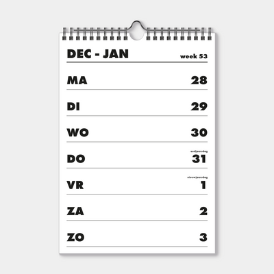 SPIRAALKALENDER 2027 A4 BASIC