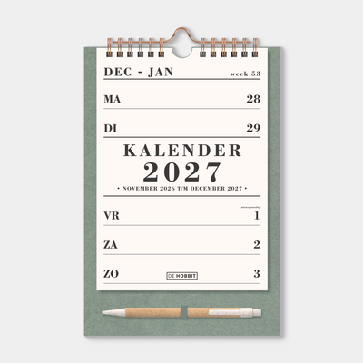 SPIRAALKALENDER 2027 A5 GROEN
