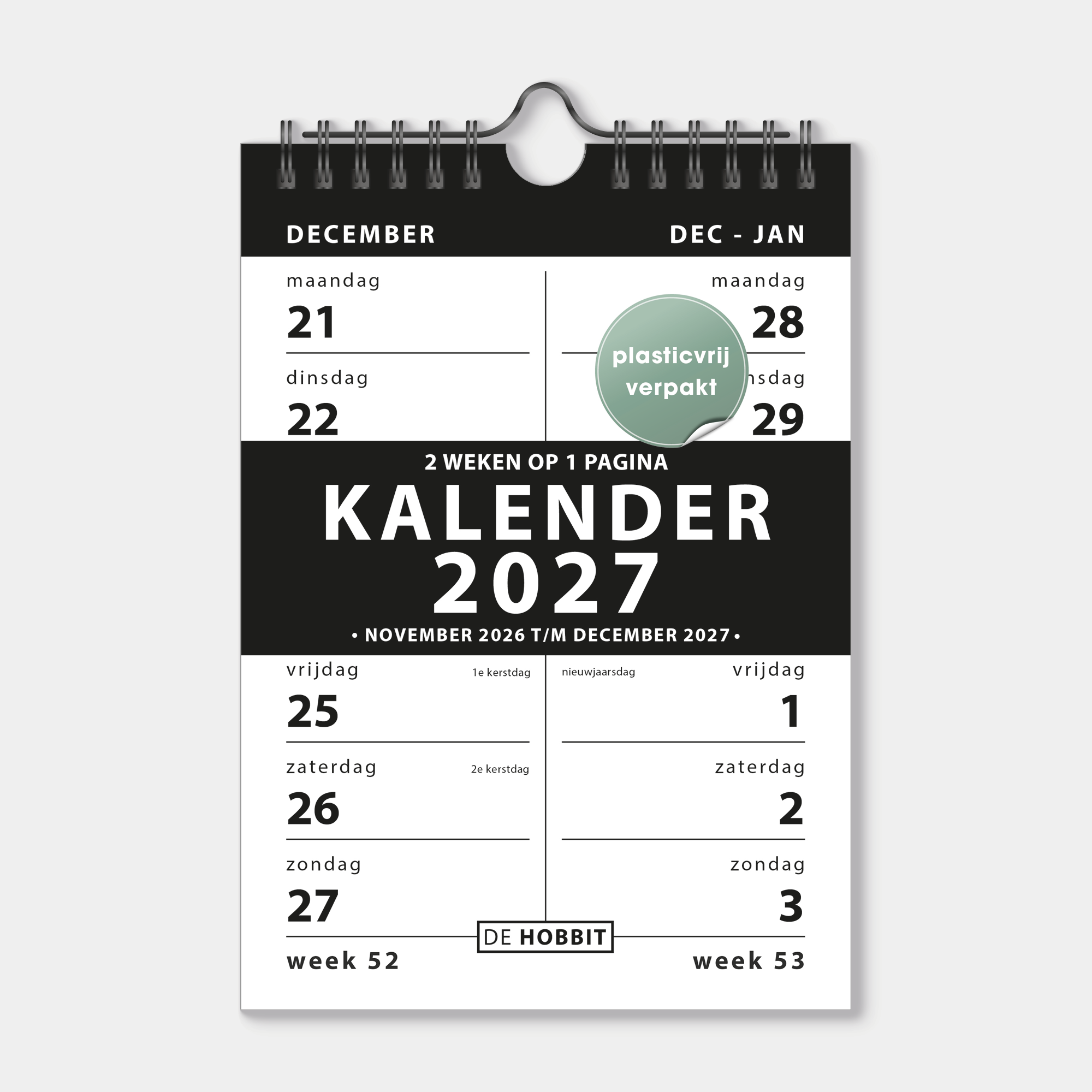 SPIRAALKALENDER 2027 2-WEEKS A5 BASIC