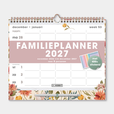 FAMILIEPLANNER 2027 A4+ VINTAGE BLOEMEN
