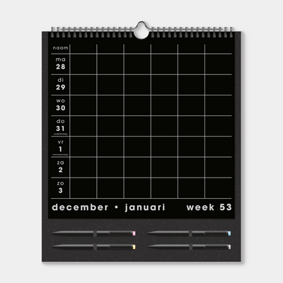 FAMILIEPLANNER MARKERS 2027 ±A3 ZWART