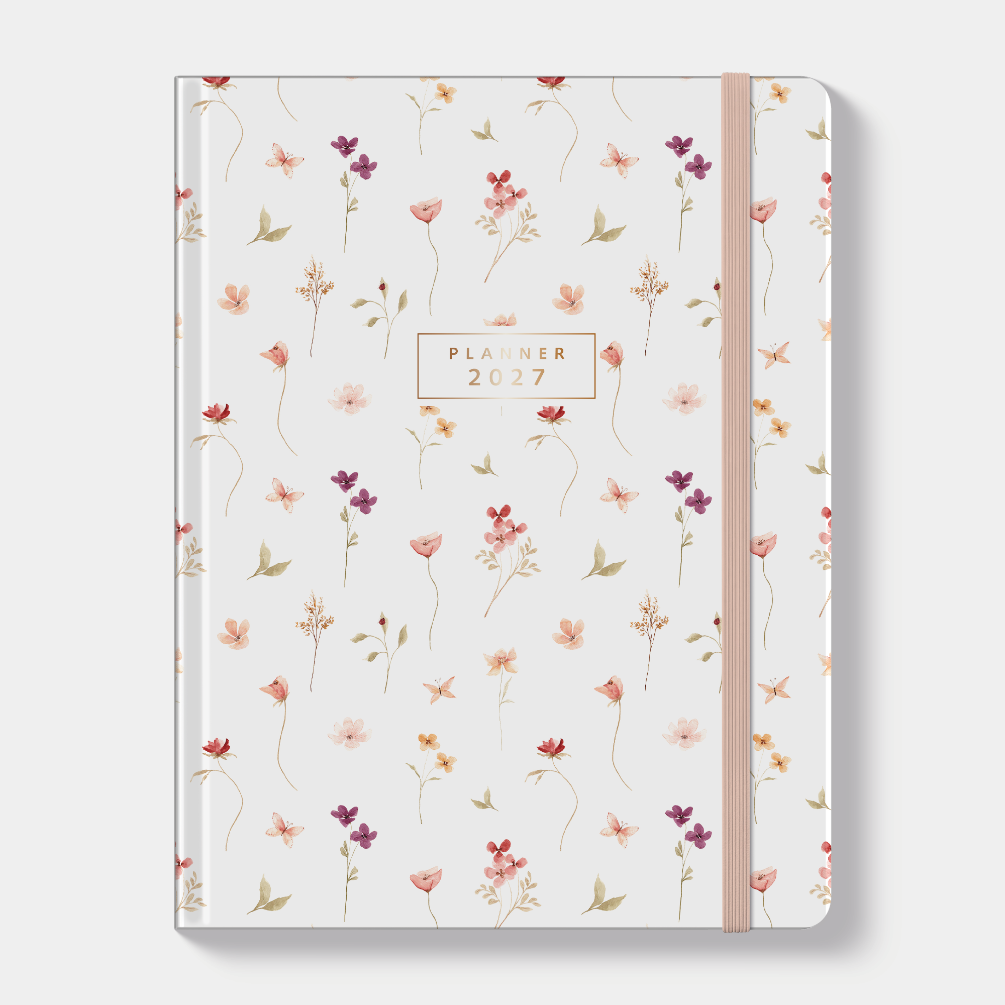 WEEKPLANNER 2027 ±A4 AQUAREL BLOEMETJES