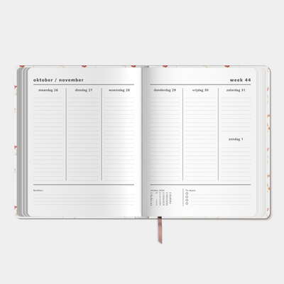 WEEKPLANNER 2027 ±A4 AQUAREL BLOEMETJES
