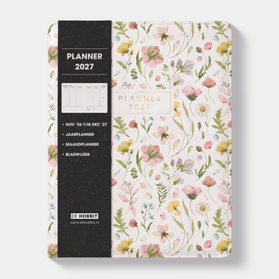 WEEKPLANNER 2027 ±A4 FLEX AQUAREL WILDE BLOEMETJES