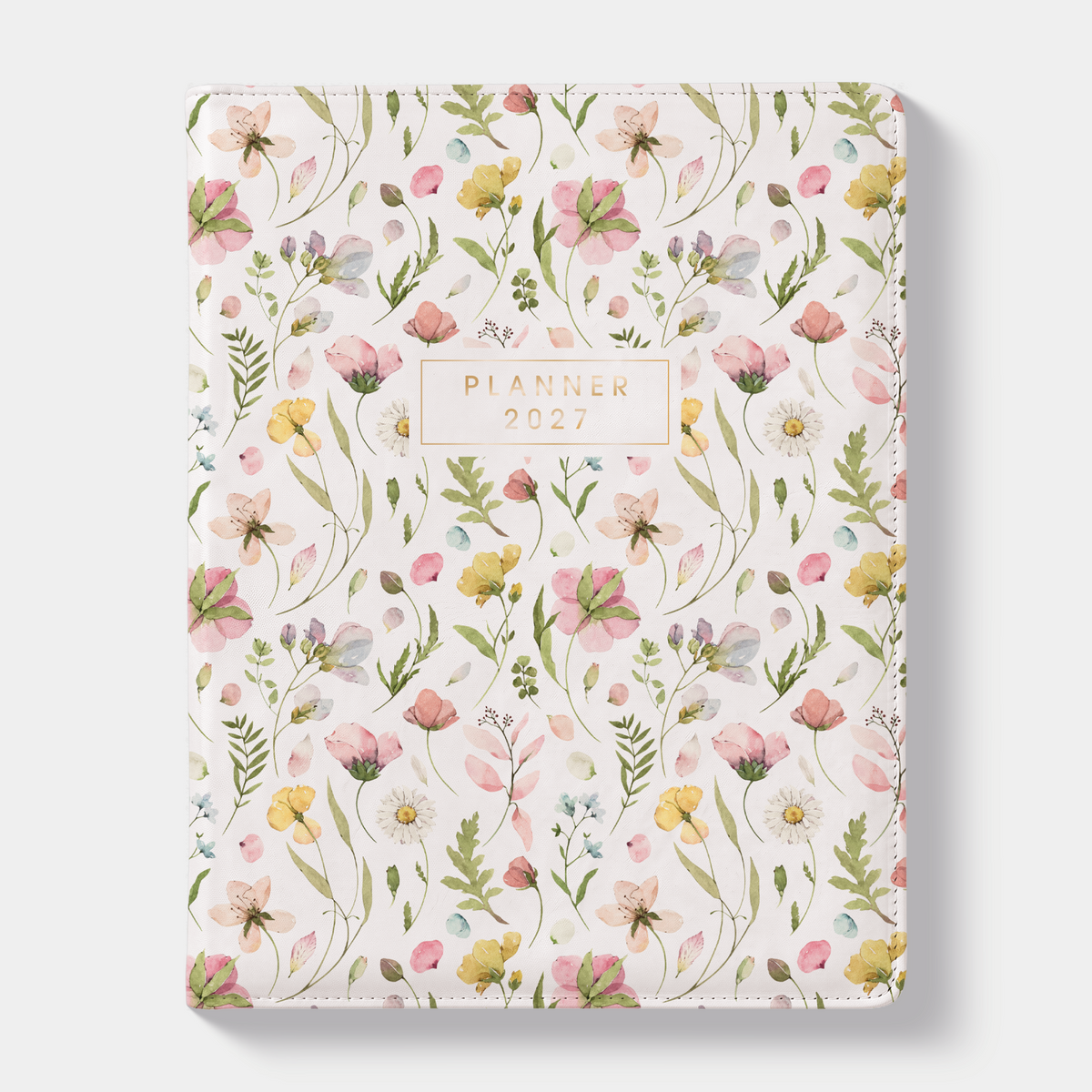 WEEKPLANNER 2027 ±A4 FLEX AQUAREL WILDE BLOEMETJES