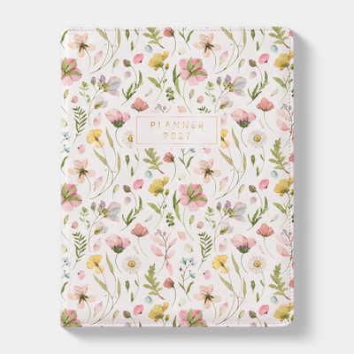 WEEKPLANNER 2027 ±A4 FLEX AQUAREL WILDE BLOEMETJES