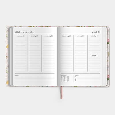 WEEKPLANNER 2027 ±A4 FLEX AQUAREL WILDE BLOEMETJES