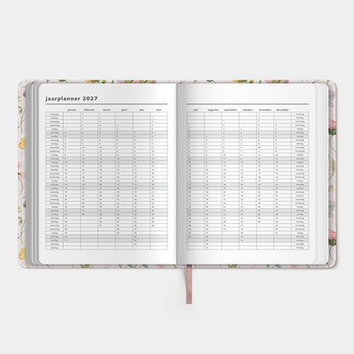 WEEKPLANNER 2027 ±A4 FLEX AQUAREL WILDE BLOEMETJES
