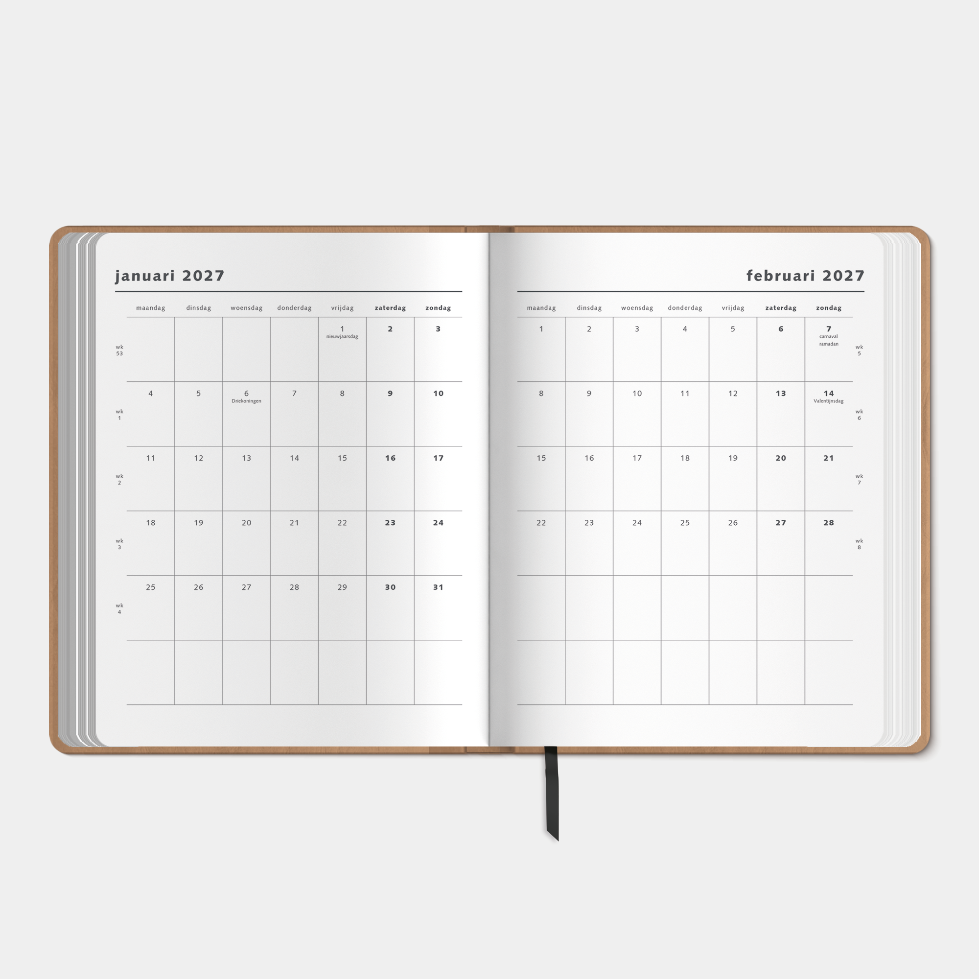 WEEKPLANNER 2027 ±A4 WASHED KRAFT