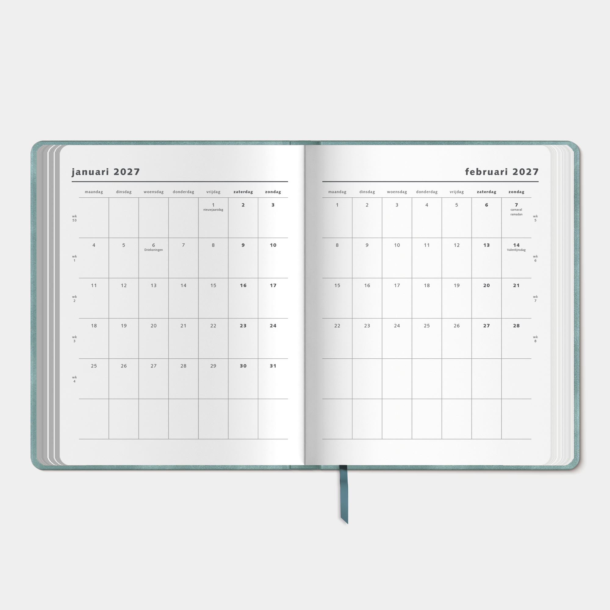 WEEKPLANNER 2027 ±A4 SUEDELOOK