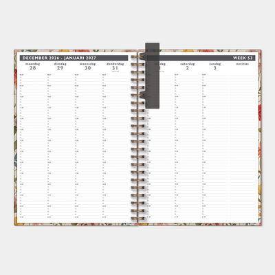 AFSPRAKENAGENDA 2027 A4 VINTAGE BLOEMEN