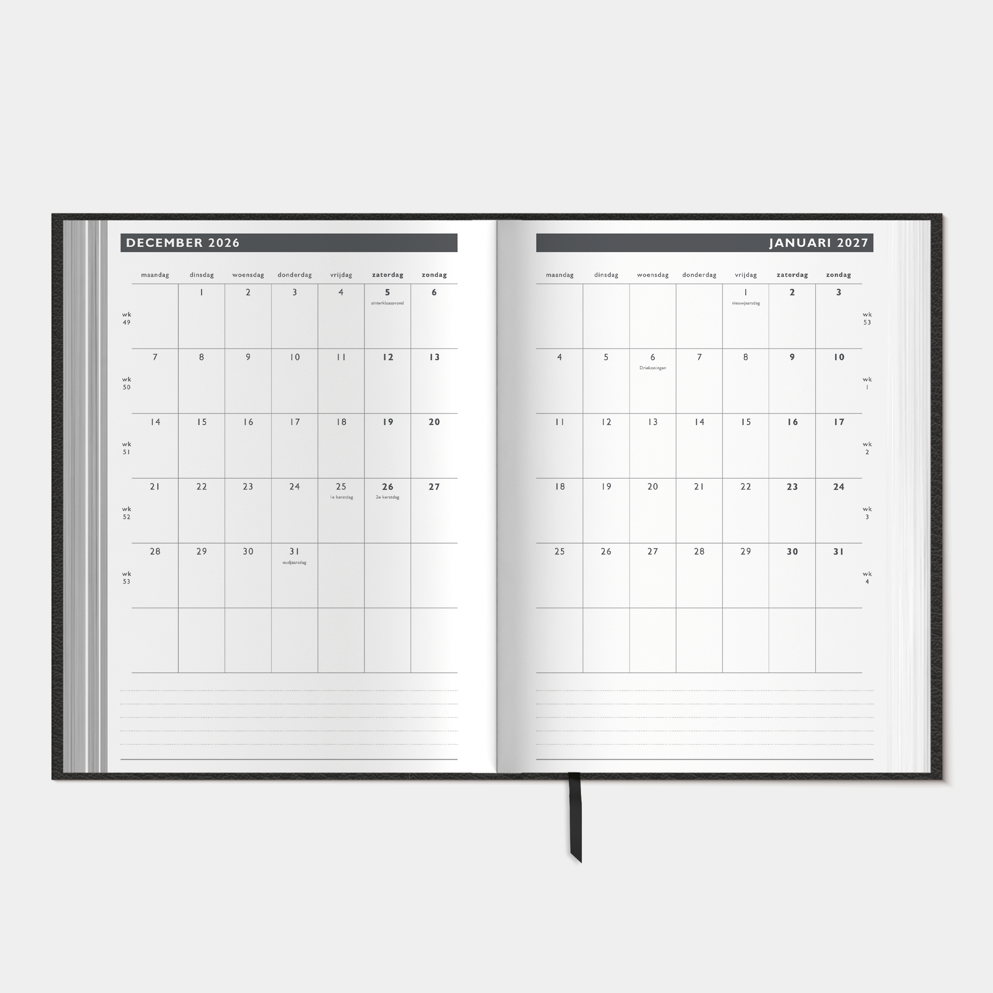 AFSPRAKENAGENDA ZAKELIJK 2027 A5 LEDERLOOK