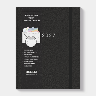 AFSPRAKENAGENDA LUXE ZAKELIJK 2027 A5+ LEDERLOOK
