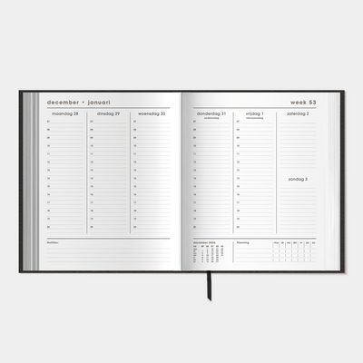 AFSPRAKENAGENDA LUXE ZAKELIJK 2027 A5+ LEDERLOOK