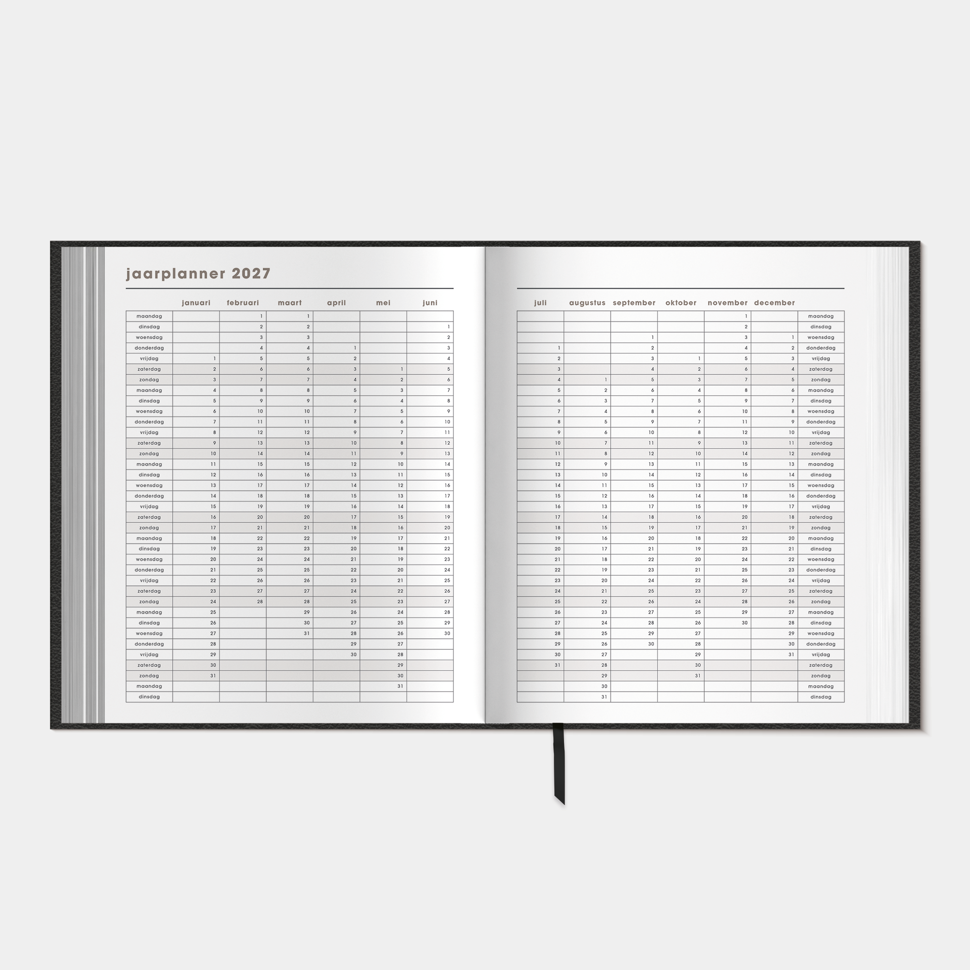 AFSPRAKENAGENDA LUXE ZAKELIJK 2027 A5+ LEDERLOOK