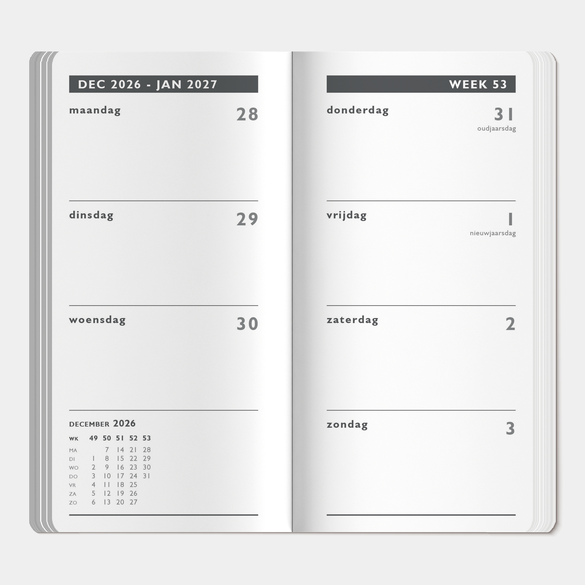 AFSPRAKENAGENDA ZAKELIJK POCKET 2027 LEDERLOOK