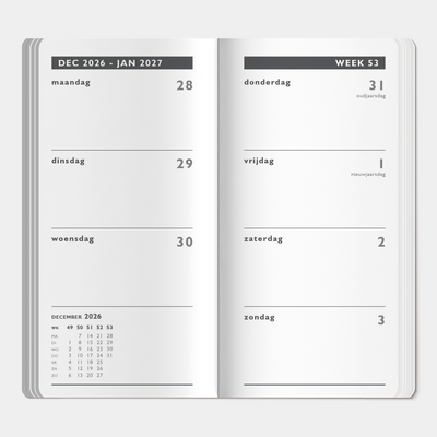 AFSPRAKENAGENDA ZAKELIJK POCKET 2027 LEDERLOOK