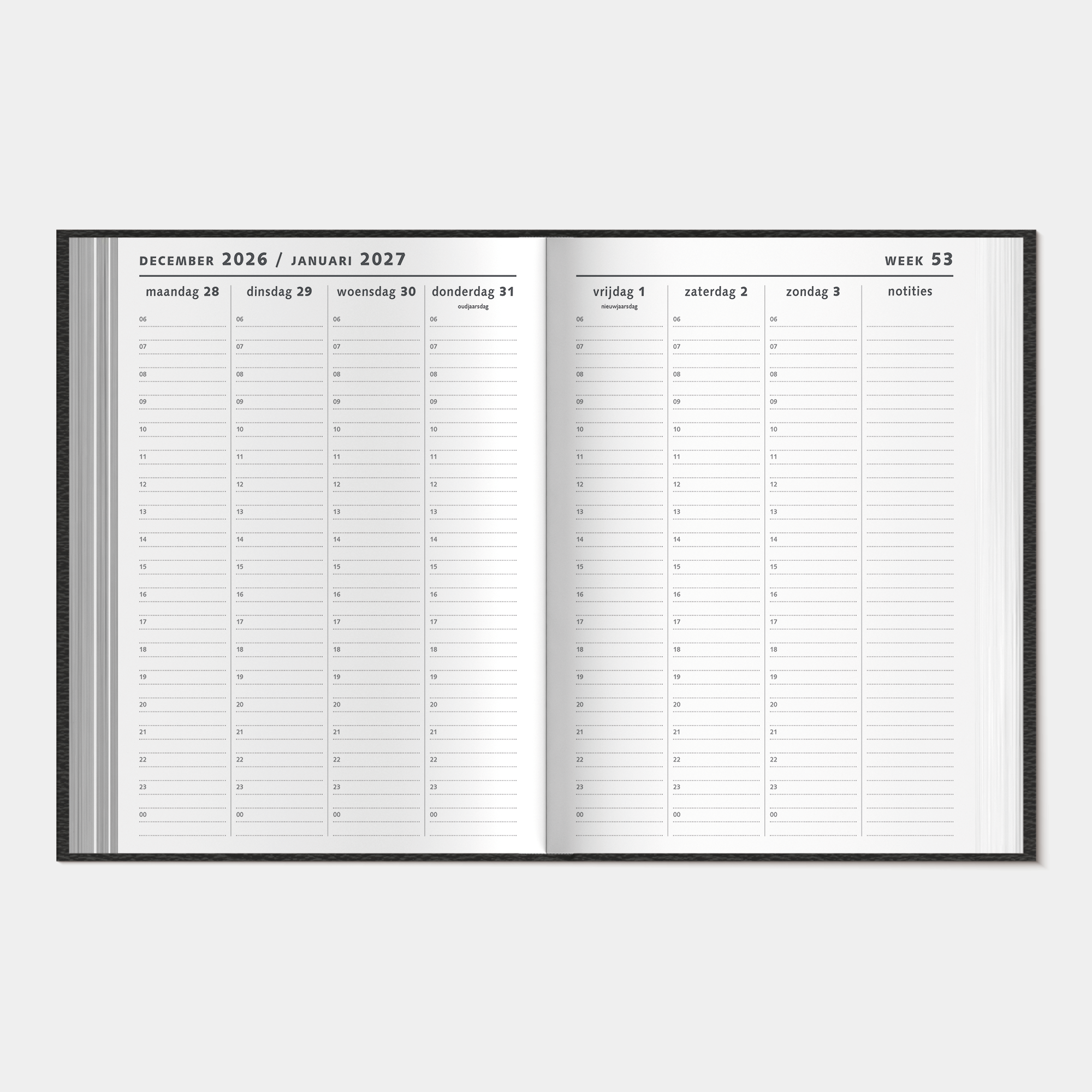 AFSPRAKENAGENDA ZAKELIJK 2027 ±A4 FLEXCOVER LEDERLOOK