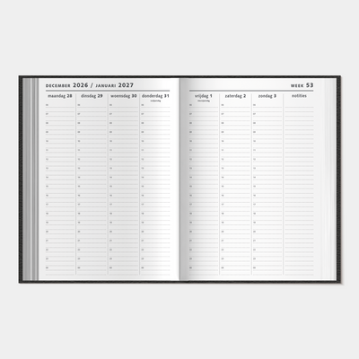 AFSPRAKENAGENDA ZAKELIJK 2027 ±A4 FLEXCOVER LEDERLOOK