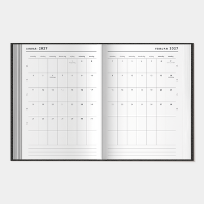 AFSPRAKENAGENDA ZAKELIJK 2027 ±A4 FLEXCOVER LEDERLOOK