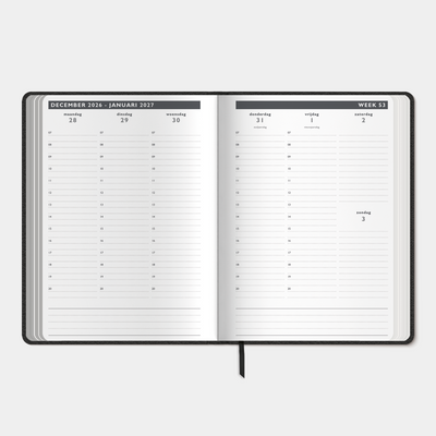 AFSPRAKENAGENDA ZAKELIJK 2027 A5 FLEXCOVER LEDERLOOK