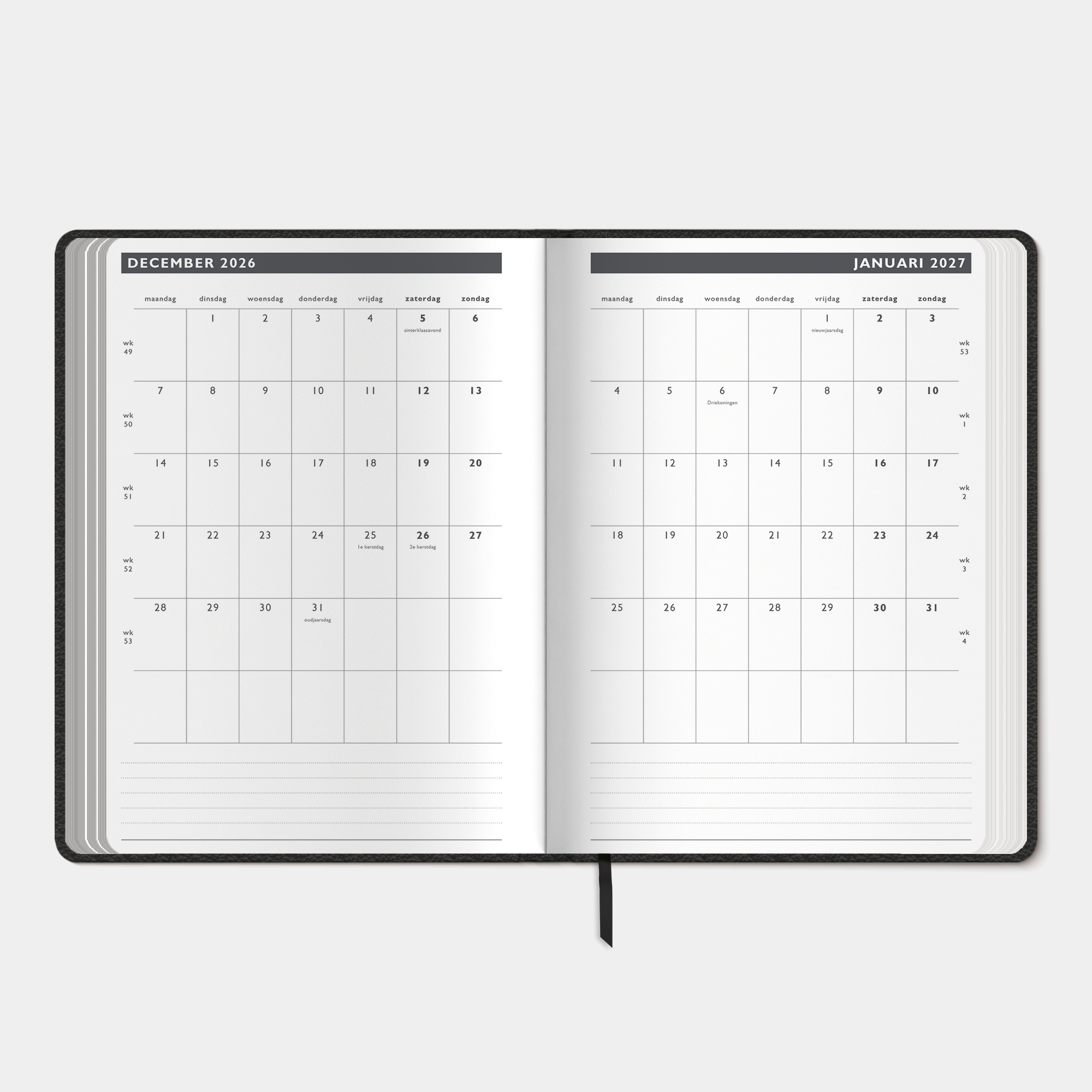 AFSPRAKENAGENDA ZAKELIJK 2027 A5 FLEXCOVER LEDERLOOK