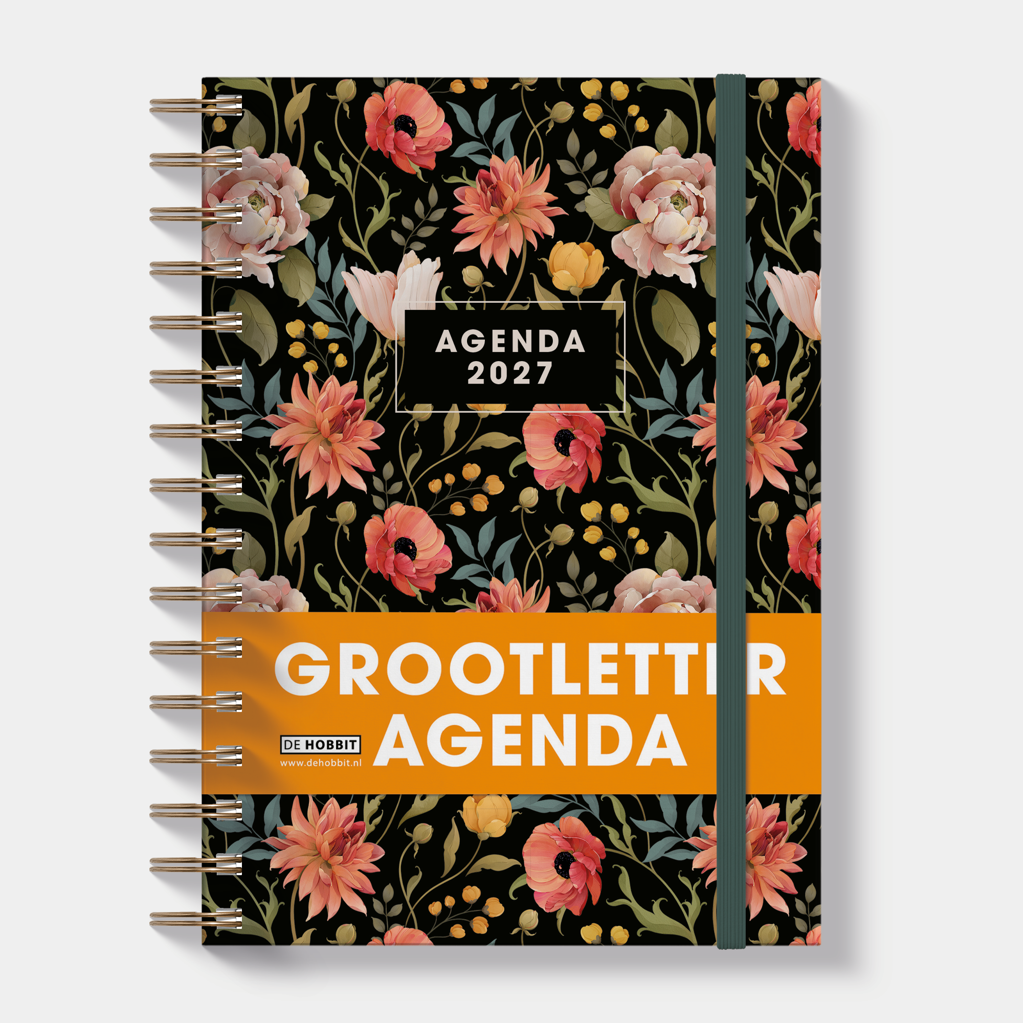GROOTLETTER RINGBAND AGENDA 2027 ±A5 KLASSIEKE BLOEMEN