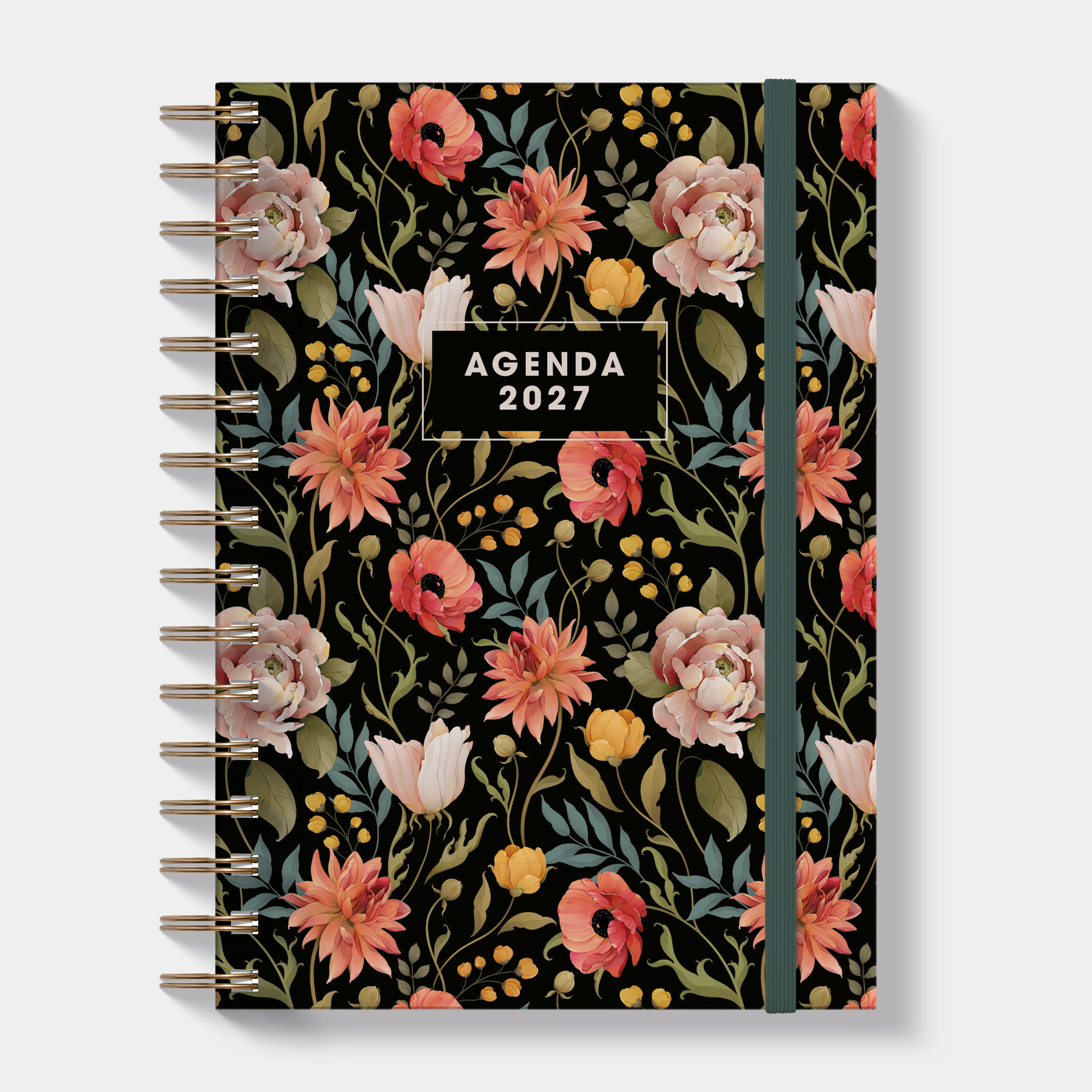 GROOTLETTER RINGBAND AGENDA 2027 ±A5 KLASSIEKE BLOEMEN