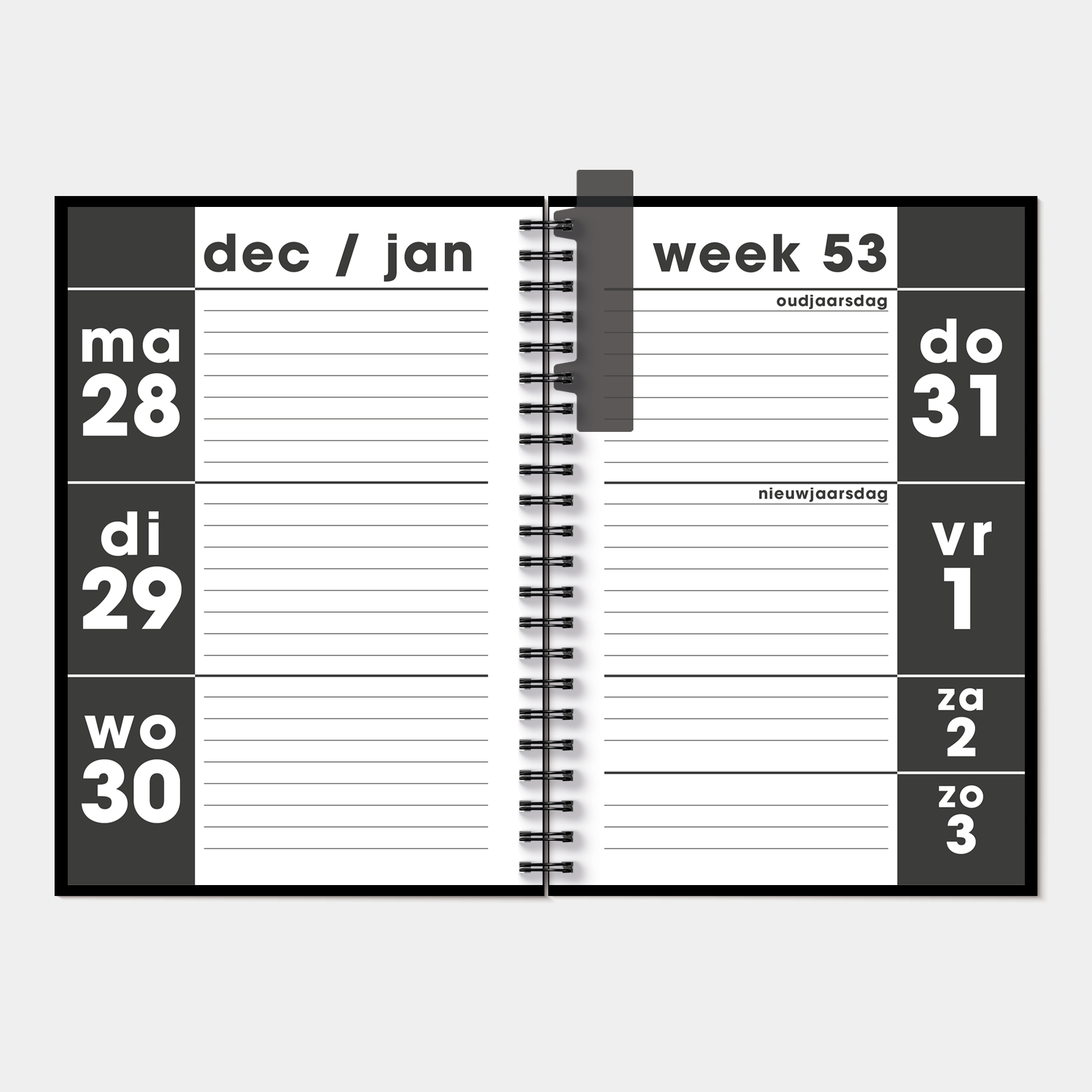 GROOTLETTER RINGBAND AGENDA 2027 A4 ZWART