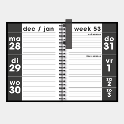 GROOTLETTER RINGBAND AGENDA 2027 A4 ZWART