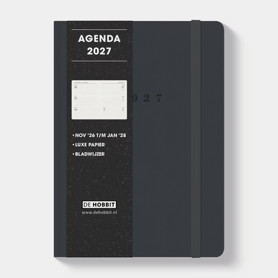 LUXE AGENDA 2027 A5 SUEDELOOK ANTRACIET